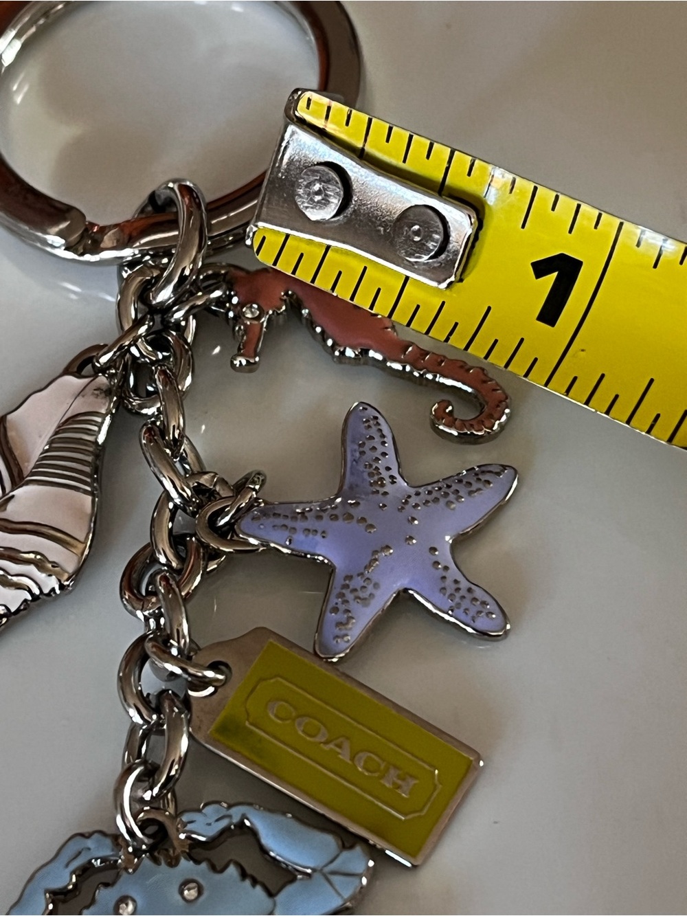 Rare Authentic COACH Keychain Under the Sea Silver w 5 charms - Picture 10 of 14